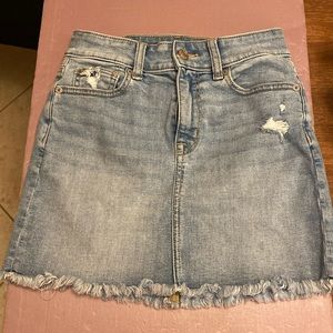 American Eagle hi-rise mini jean skirt